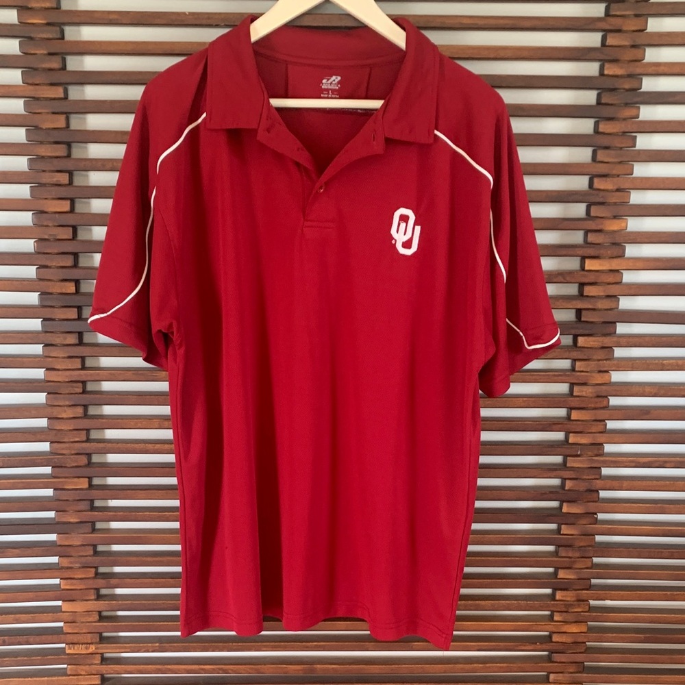 J. America Red Polo with White OU Logo